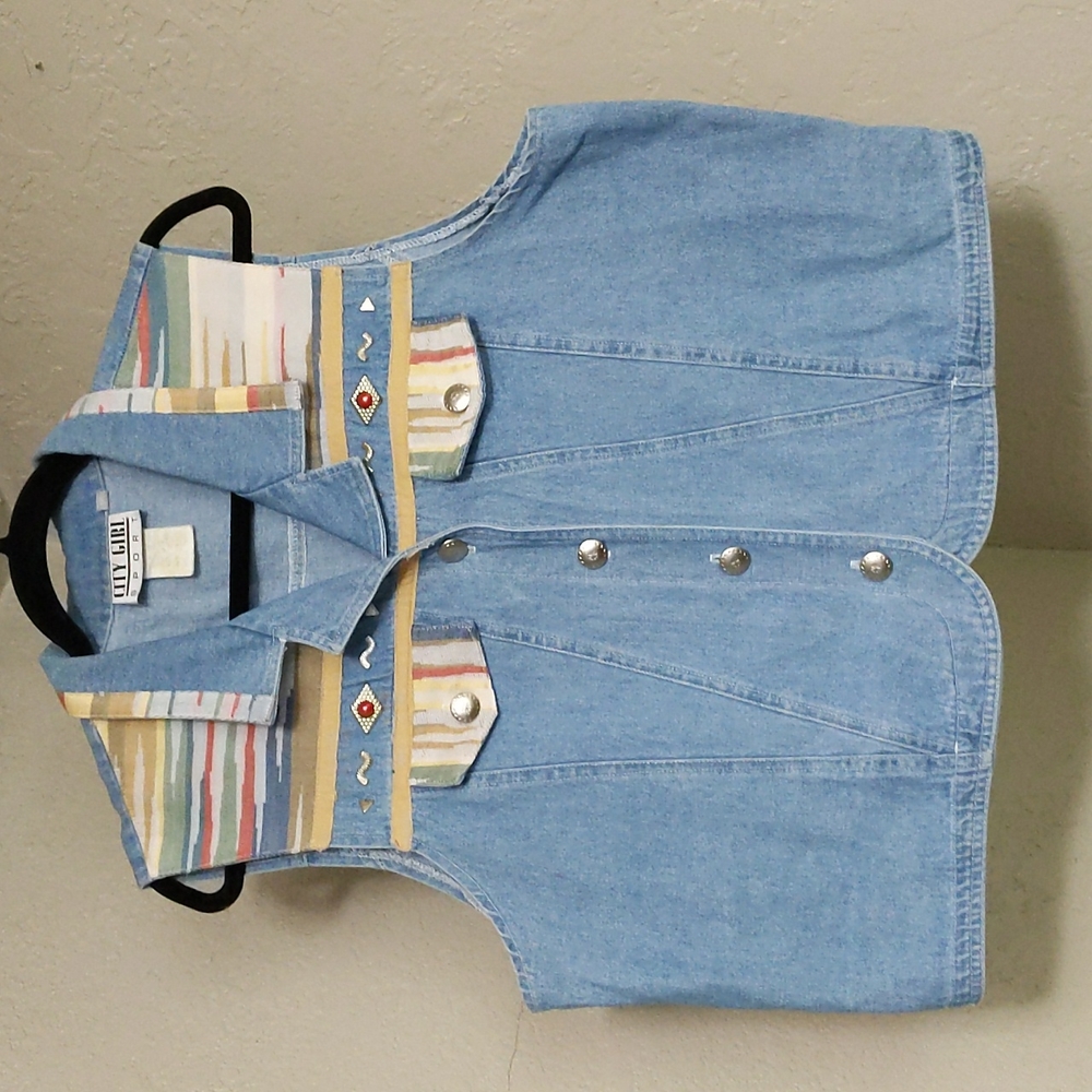 Vintage western sleeveless button-down/vest